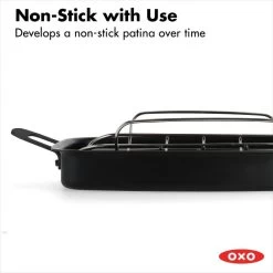 OXO Obsidian Carbon Steel Roaster With Rack -Kitchen Product Store cc005106 001 4