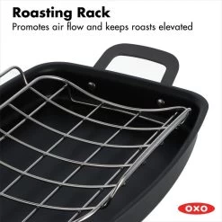 OXO Obsidian Carbon Steel Roaster With Rack -Kitchen Product Store cc005106 001 5