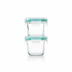 4 Piece Smart Seal Glass Mini Square Container Set
