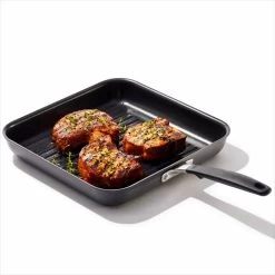 Non-Stick 11-Inch Grill Pan -Kitchen Product Store oxo 11insqugrill food 1
