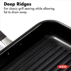 Non-Stick 11-Inch Grill Pan -Kitchen Product Store oxo 11insqugrill rollededges 1